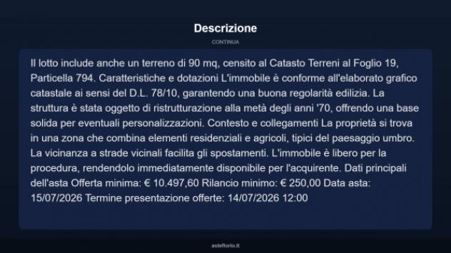 Immobile in asta di 60 m², box auto in vendita a Nocera Umbra - Foto 4