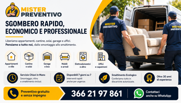 Sgombero Mobili zona Bande Nere