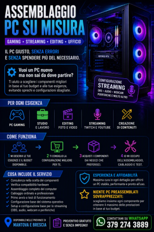 🖥️Assemblaggio PC personalizzato & setup streaming