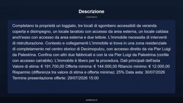 Immobile in asta di 220 m² con più di 5 locali in vendita a Decimoputzu - Foto 17