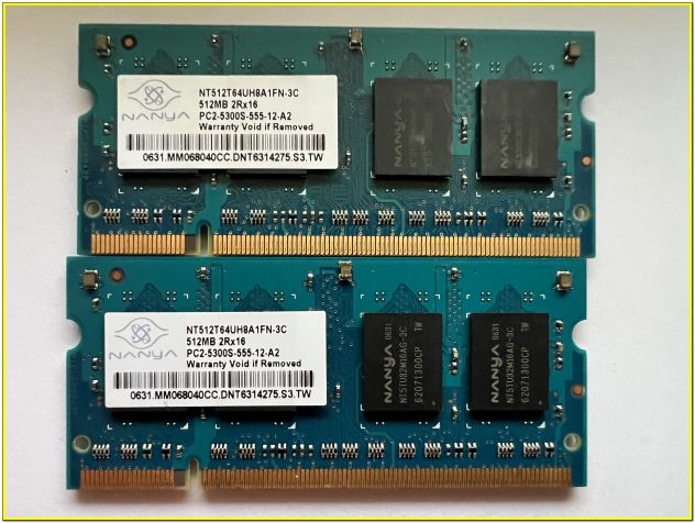 Memoria Ram SODIMM DDR2 2 x 512Mb Nanya