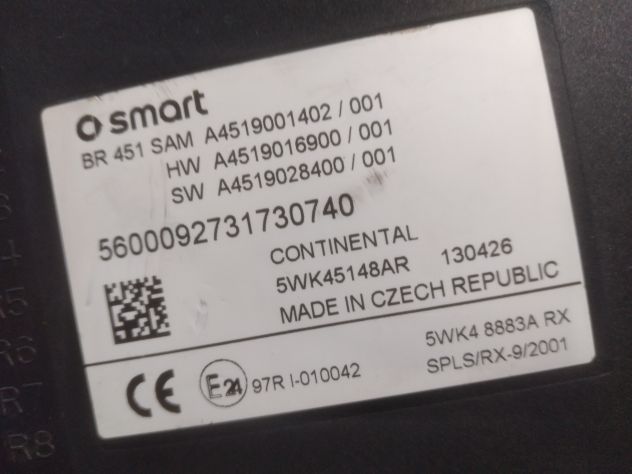 Body Computer Smart ForTwo W451 dal 2007 al 2015 Cod a4519016900 Body Computer - Foto 3