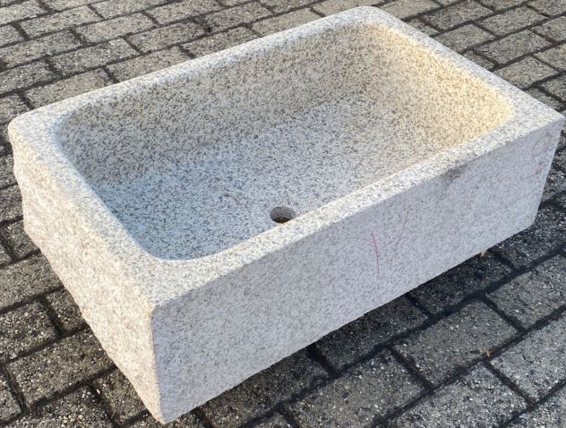 Lavello lavandino per cucina in pietra granito beige 70cm - Foto 3
