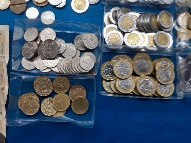Monete e banconote "lira italiana" del 1900. - Foto 7