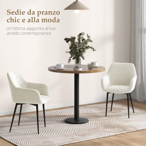 Set 2 Sedie Sala da Pranzo Imbottite in Stile Nordico, Sedie Cucina in Tessuto, - Foto 5