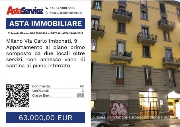 Tribunale Milano - RGE 530/2024 - LOTTO U - Tribunale Milano - RGE 530/2024 - LOTTO U - ASTA 24/09/2026