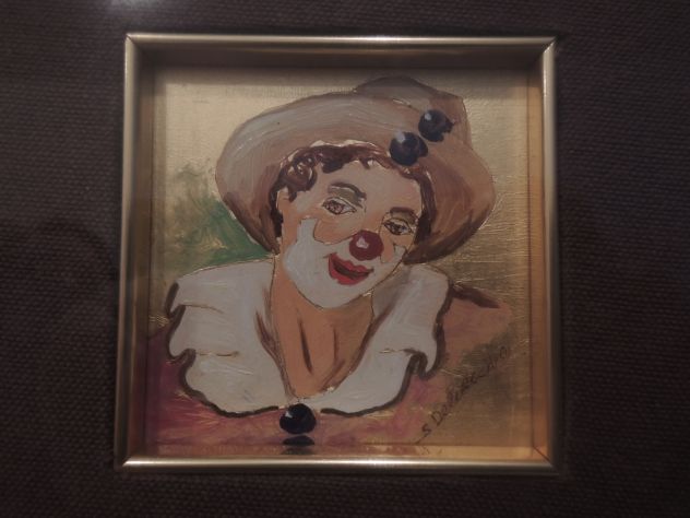 Quadro IL CLOWN su Foglia ORO 22 KT - Foto 4