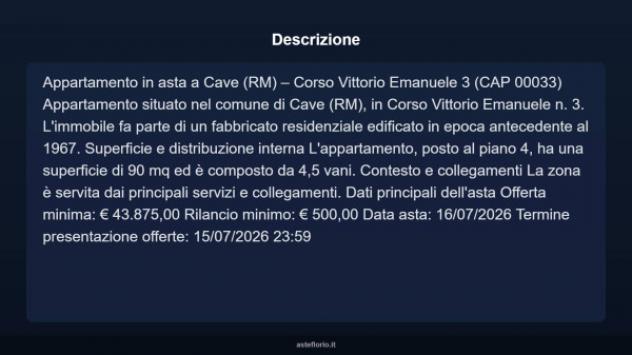 Immobile in asta di 90 m² in vendita a Cave - Foto 3