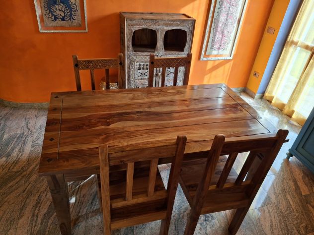 Tavolo palissandro indiano (Sheesham) + 4 sedie - Foto 2