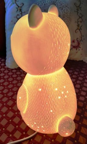 lampada opalina a forma di orsetto alta 25 cm. - Foto 4
