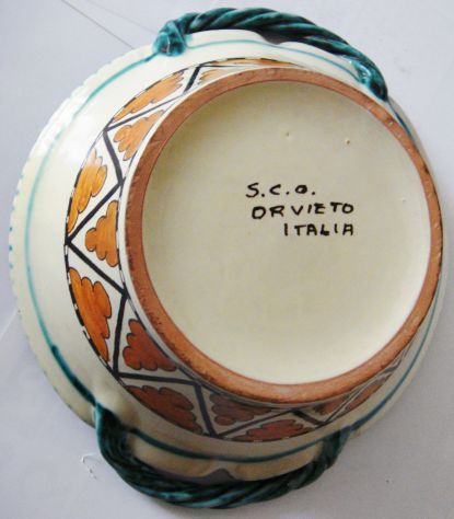 Orvieto-Ceramica smaltata dipinta a mano-anni '60-Lab. Ceramica S.C.O.- - Foto 2