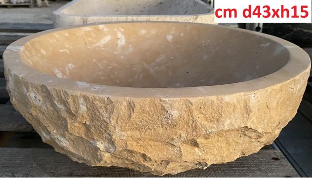 Lavabo lavandino per bagno da appoggio in granito nero assoluto - Foto 7