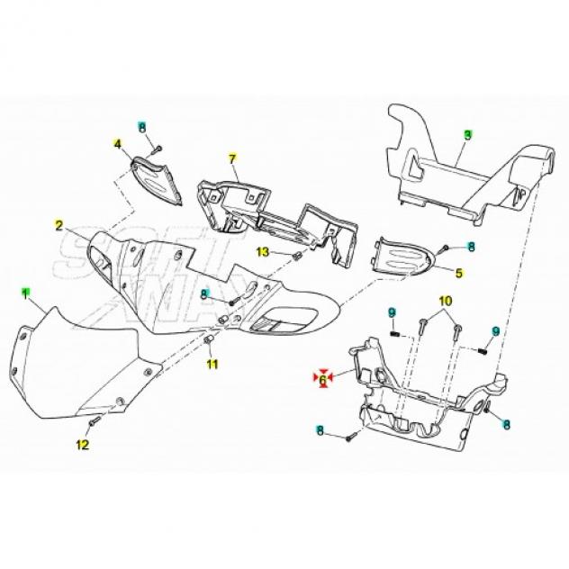 Coprimanubrio inferiore Aprilia SR 50 Factory - AP8268043 - Foto 7