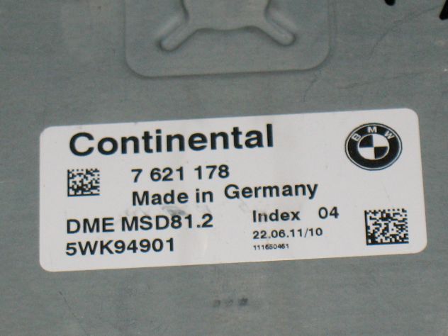 7621178 ECU CENTRALINA BMW E90 E91 320I E87 120I MSD81.2 MSD812 5WK94901 - Foto 2
