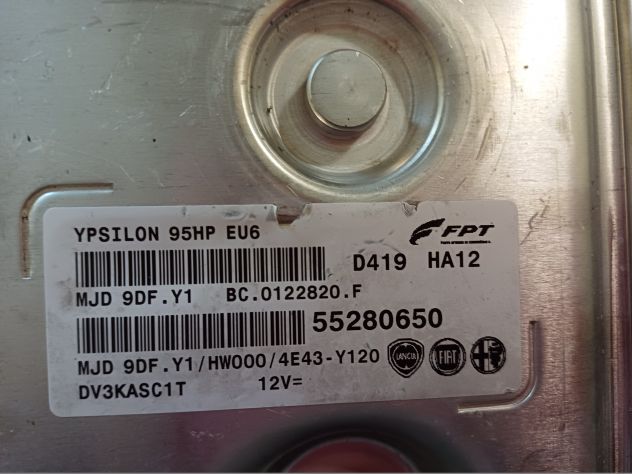 ECU LANCIA YPSILON 1.3 95HP EU6 55280650 MJD 9DF.Y1 HW000 ECU CENTRALINA LANCIA - Foto 3