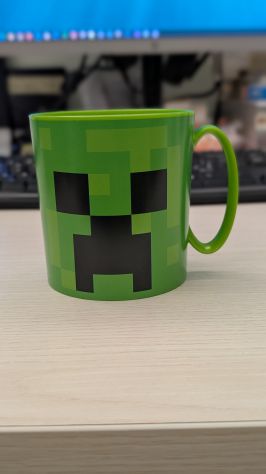 Minecraft Creeper green bicchiere tazza in polipropilene per microonde 350ml - Foto 2
