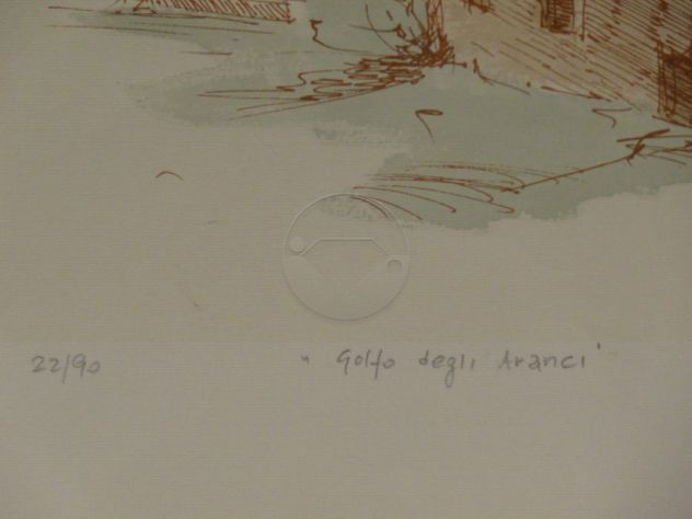 Sergio Bigarelli Litografia "GOLFO DEGLI ARANCI" - Foto 2