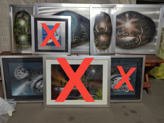 Quadri spray painting su acciaio con cornice