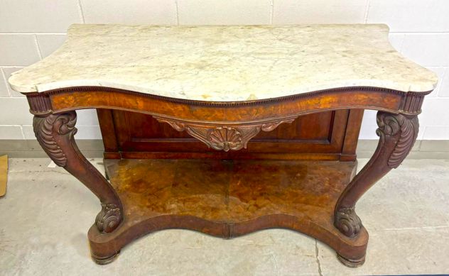 Antica Consolle con piano in marmo