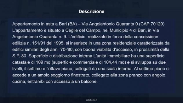 Immobile in asta di 109 m² con più di 5 locali in vendita a Bari - Foto 18