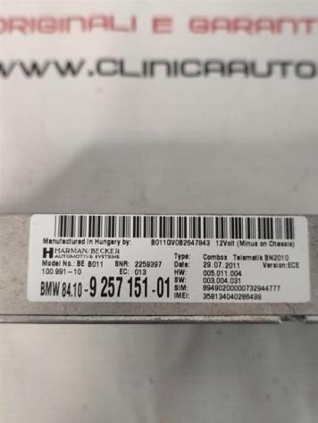 CENTRALINA BLUETOOTH TELEFONO BMW Serie 5 F10 8410 9257151 (10) - Foto 2
