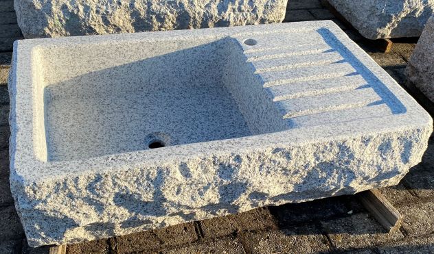 Lavello lavandino con piano in pietra granito 90 cm - Foto 2