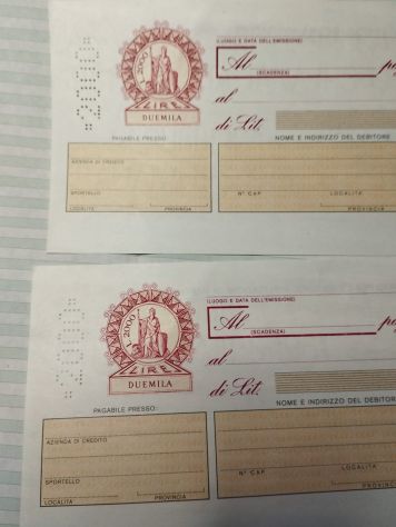 Cambiali fior di stampa LIRE 2,000 , anno 1981 - Foto 3