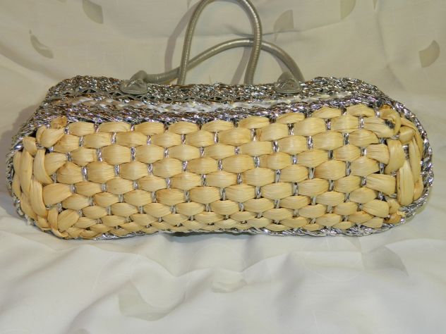 Borsa cestello argentata - Foto 3
