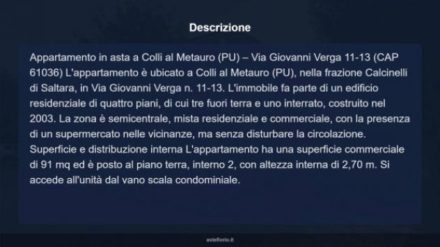 Immobile in asta di 91 m², box auto in vendita a Colli al Metauro - Foto 14