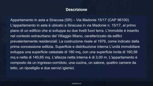 Immobile in asta di 180 m² con più di 5 locali e box auto in vendita a Siracusa - Foto 14