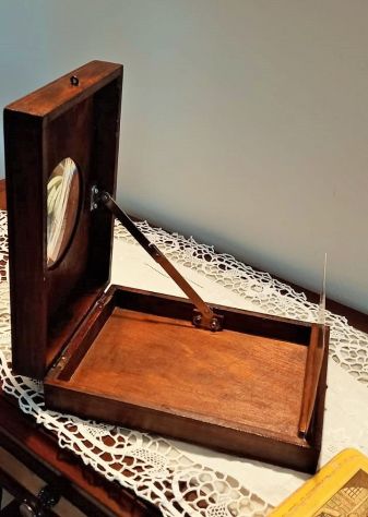 Grafoscopio ingranditore vintage in legno, - Foto 3