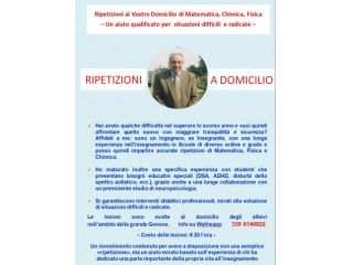 Ripetizioni di Matematica, Fisica e Chimica al Vostro Domicilio
