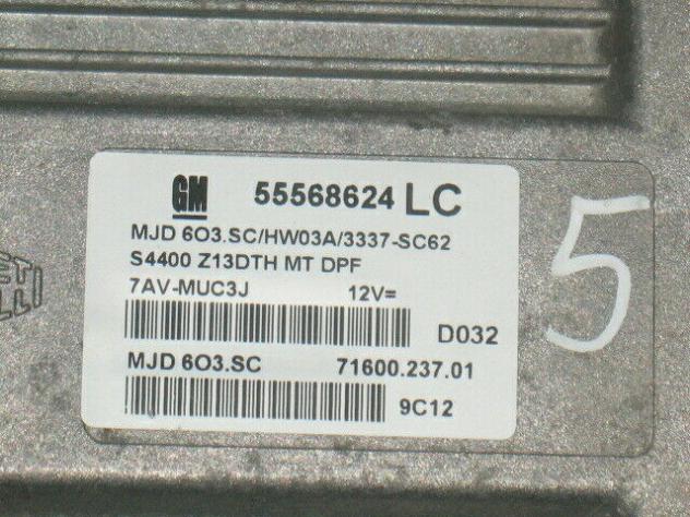 55568624LC ECU OPEL CORSA D 1.3 Z13DTH 55568624LC MJD 6O3.SC HW03A 3337 - Foto 2
