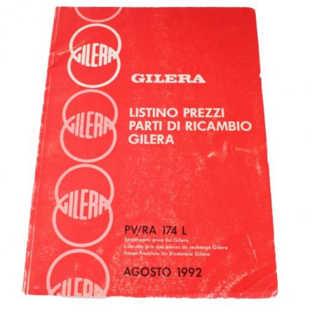 Catalogo listino prezzi parti di ricambio Gilera Agosto 1992