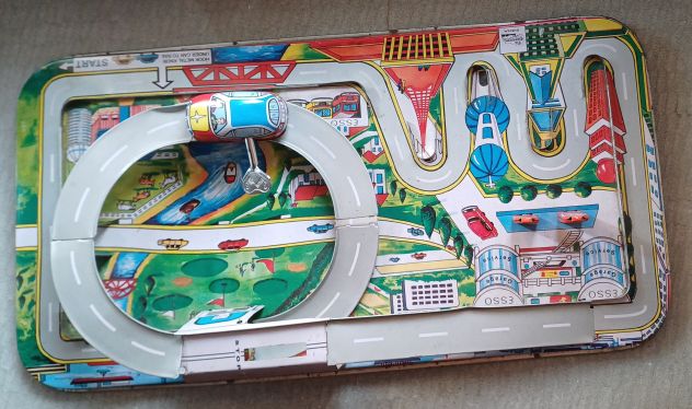 PISTA di latta, giocattolo modello litografico vintage. - Foto 5