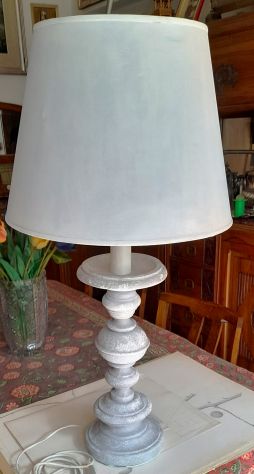 lampada in legno stile classico con paralume h92xØ45 - Foto 5