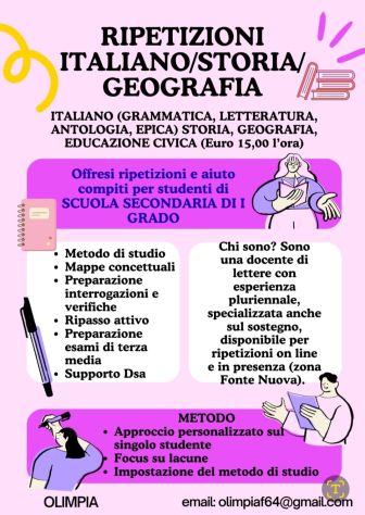 Ripetizioni italiano/storia/geografia Roma