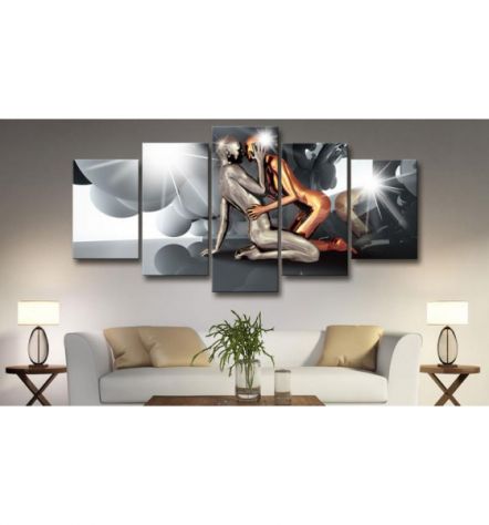 Quadro Bacio Alieno - Grigio - 100x50 E 200x100 ARREDALACASA - Foto 2