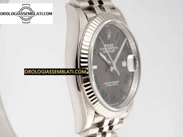 Rolex Replica DATEJUST 36 126234 1:1 BEST EDITION 904L ACCIAIO GRIGIO QUADRANTE VERDE INDICI ROMANI SUL BRACCIALETTO JUBILEE 3235 - Foto 14