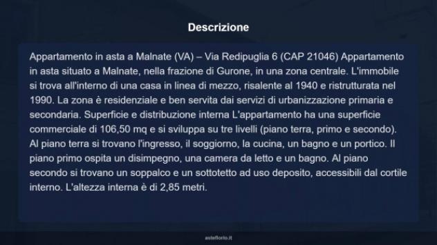 Immobile in asta di 106 m² con più di 5 locali in vendita a Malnate - Foto 13