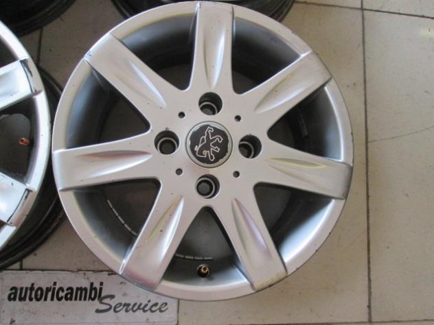 6JX14H2 ET25 SET 4 CERCHI IN LEGA DA 14 POLLICI 4 FORI PEUGEOT 208 1.4 G 70KW 5M 5P (2014) RICAMBIO USATO STRISCIATI DA VERNICIARE - Foto 5