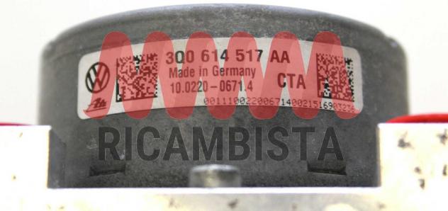 3Q0614517AA 10.0220-0671.4 Audi A3 ABS centralina gruppo pompa - Foto 2