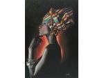 Donna con turbante con tecnica ad olio su tela