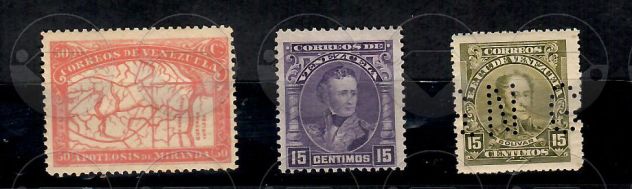 VENEZUELA francobolli non-usati 1896-1904-1915