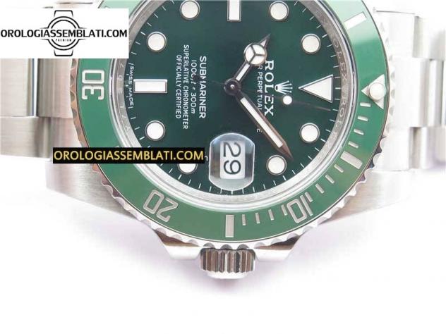 Rolex Replica SUBMARINER 116610 LV CERAMICA VERDE 904L 1:1 MIGLIOR EDIZIONE SU BRACCIALE SS 3135 V3 - Foto 8