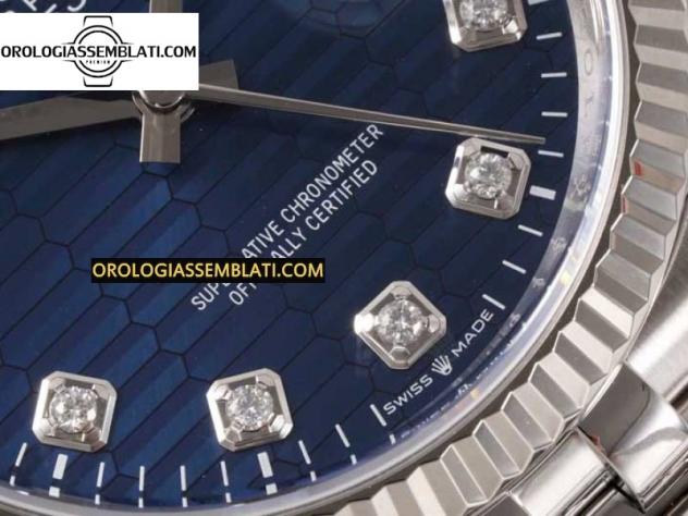 Replica Rolex Assemblata DATEJUST 36 126234 1:1 BEST EDITION ACCIAIO 904L QUADRANTE BLU CON DIAMANTI STRUTTURATI SUL BRACCIALE JUBILEE - Foto 14