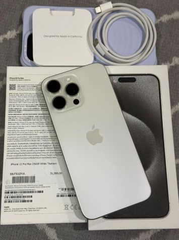 iPhone 15 Pro Max 256GB White Titanium – Excellent Condition - Foto 2