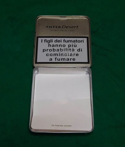 SCATOLA VUOTA DI LATTA PORTASIGARI ORIGINALE PANTER DESSERT CIGARS - Foto 2