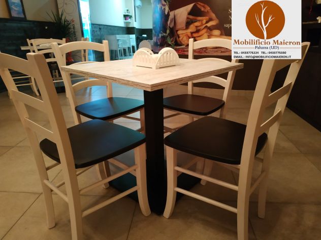 Tavoli Pistoia Basamento Centrale Ghisa Bianca Piano Vintage Per Bar Ristorante - Foto 4