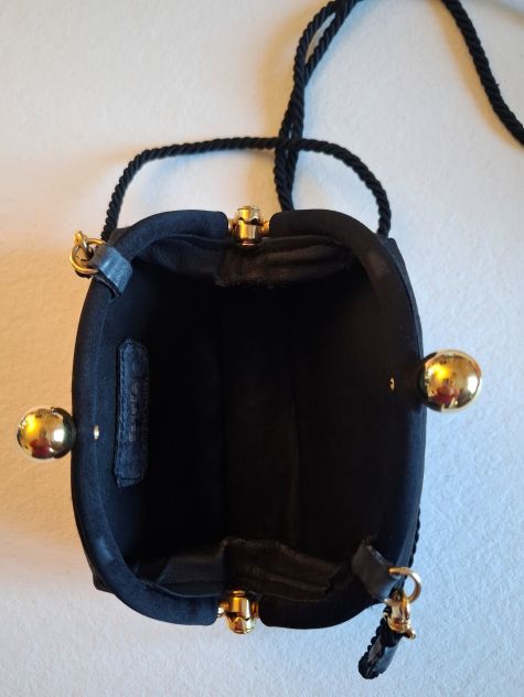 borsetta da sera Furla in raso nero l18 h12 con manico asportabile - Foto 4